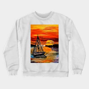 Sailing in bay by the golden Gate Bridge. Crewneck Sweatshirt